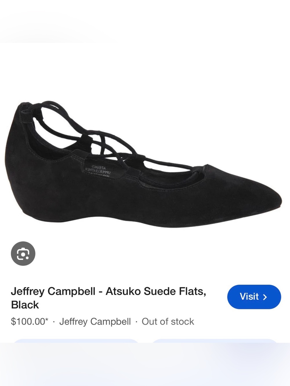 Jeffrey Campbell Atsuko Suede Lace-Up Flats in Black